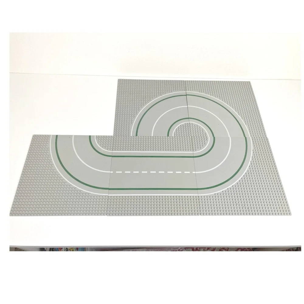 Lego Road Baseplates Curved And Straight Gray Vintage - Picture 2 of 6